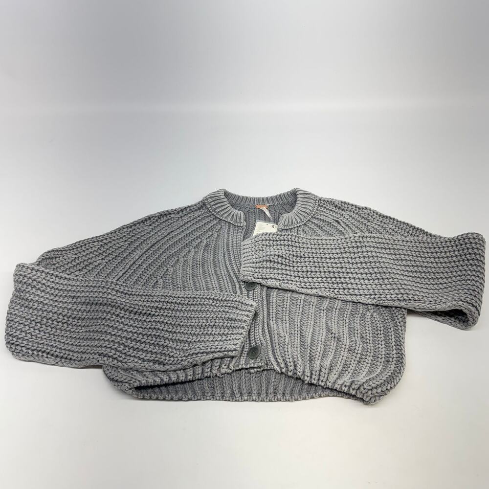 Free People Sweet Nothing Grey Cardigan Size XS Lightweight Knit New
